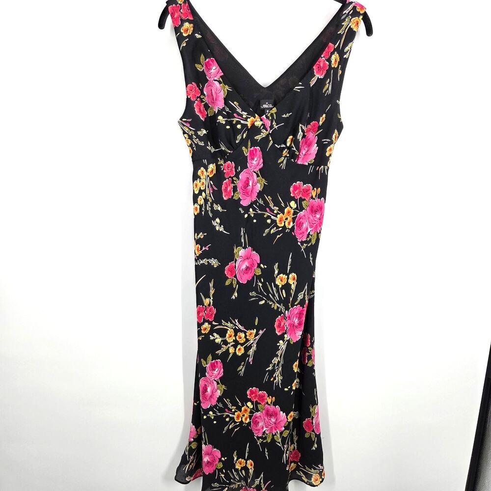 VTG Mica SZ 8 Dark Floral Romantic Whimsygoth Witchy Fairy Babydoll Y2K Dress